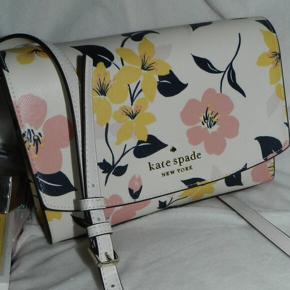 Kate Spade♠️Carson Lily💐Blooms Convertible Crossbody & Shoulder Bag♠️📦🏃🏻⚡🚚 - Picture 1 of 16